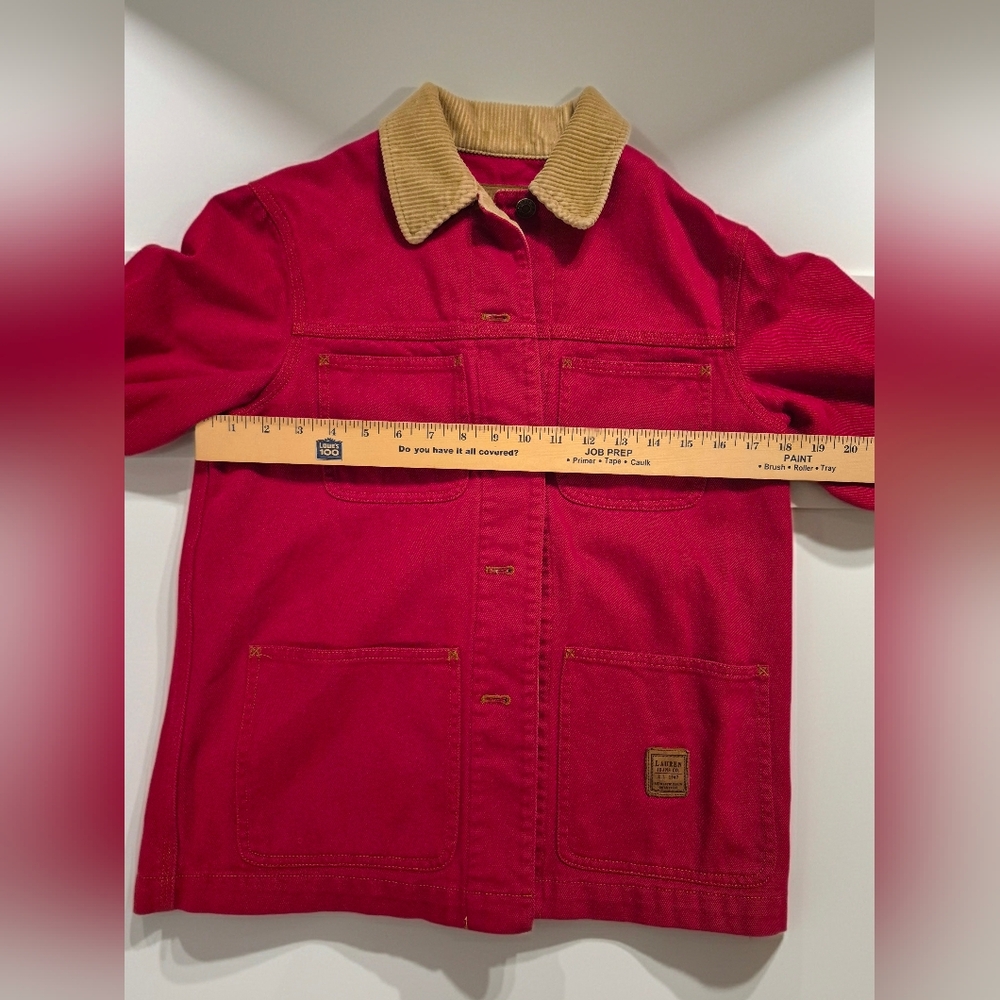 RALPH LAUREN JEANS CO Red Denim Barn Chore Coat Size P/P - Picture 3 of 5